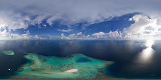 Maldives from the Plane_North Male atoll aerial view